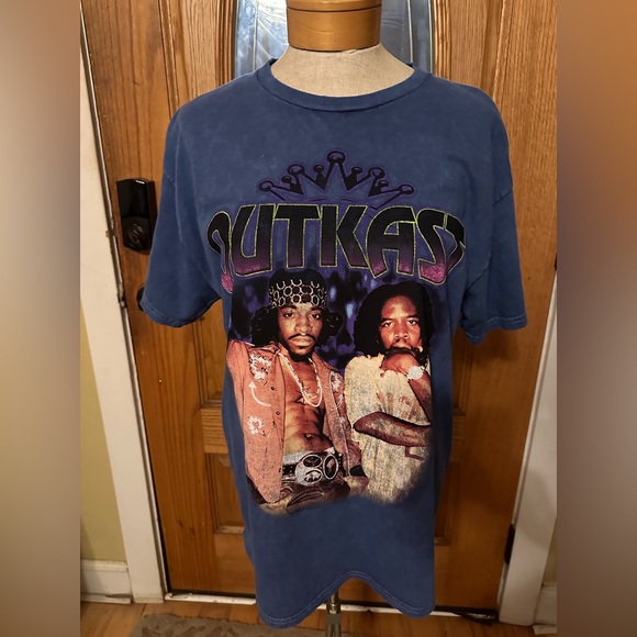 OUTCAST Graphic TShirt Blue Large UNISEX - Picture 2 of 5